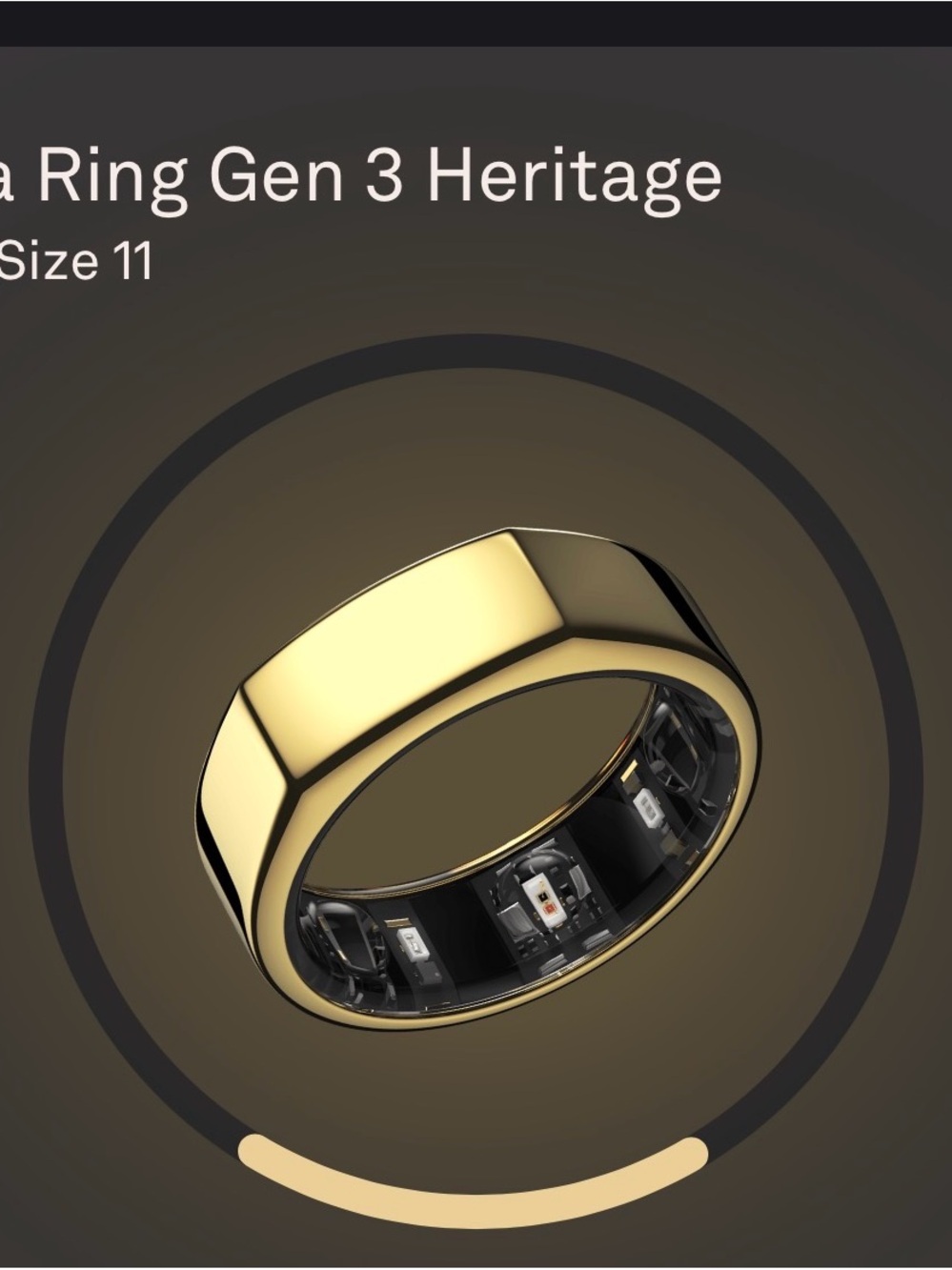 Oura Heritage Smart Ring in Polished Gold